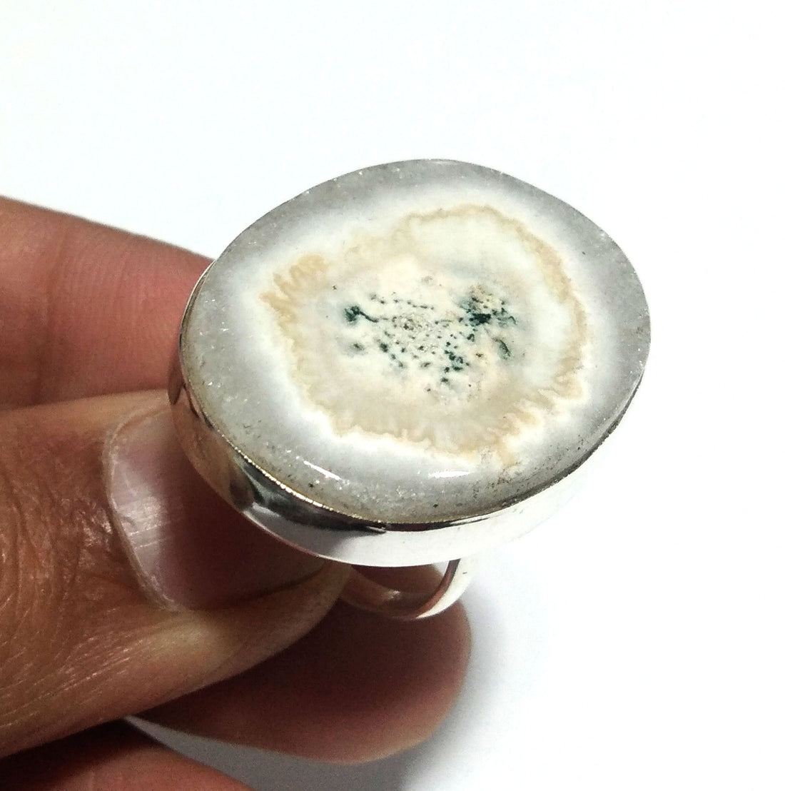 White Solar Quartz Gemstone Ring, Solid 925 Sterling Silver Ring, Natural Solar Quartz Stone Size 31x24mm Handmade Gift Wedding Ring Jewelry
