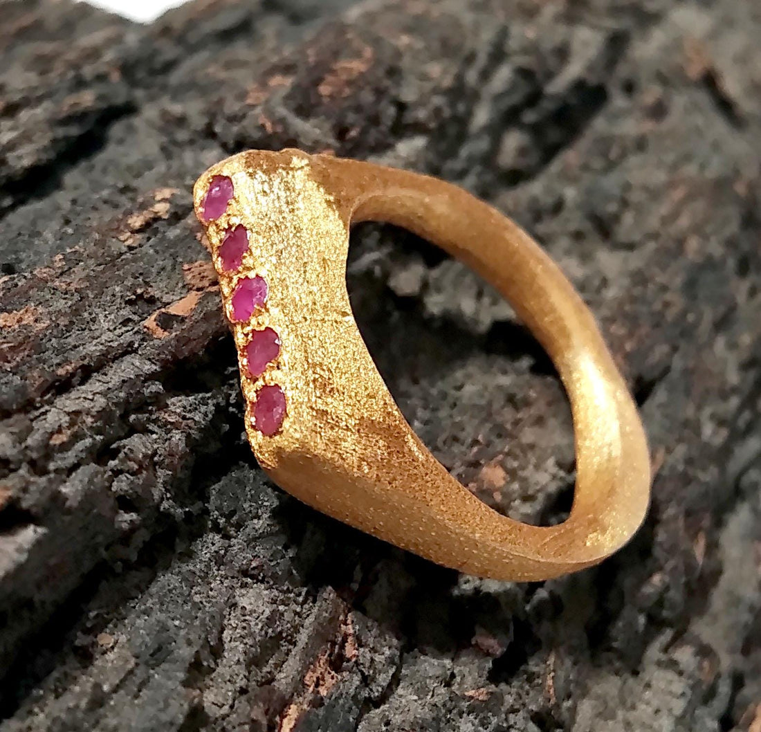 Natural Red Ruby Ring, Solid 925 Sterling Silver Gold Plated Ring, Beautiful Red Ruby Silver Ring, Engagement Ring, For Gift Birthday Ring