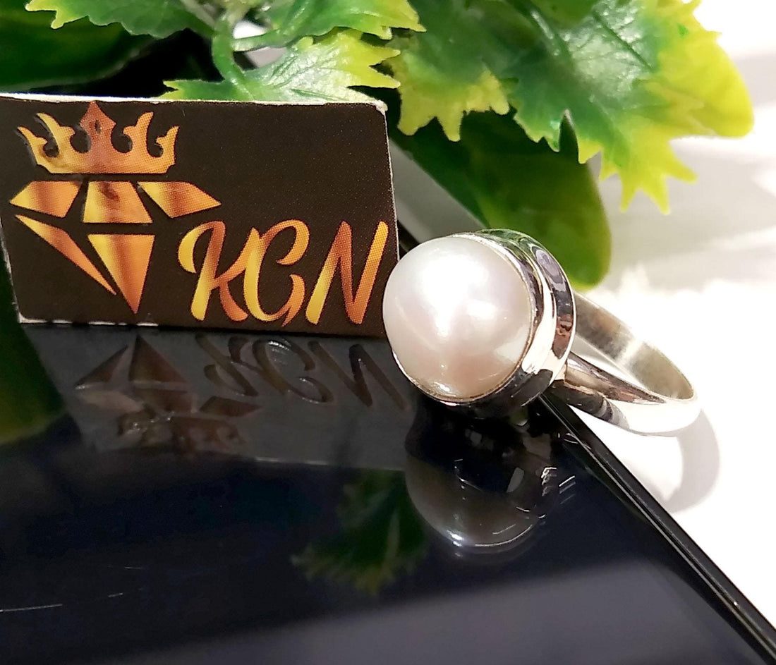 Natural Fresh Water Baroque Pearl Gemstone Ring, Solid 925 Sterling Silver Ring, Top Quality Pearl Stone Handmade Ring, Gift Christmas Ring