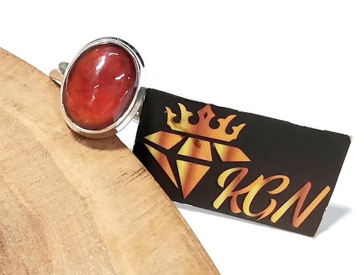 Natural Hessonite Stone Ring, 925 Solid Starling Silver Ring, Jewelry Oval Shape Hessonite Stone Size 12x9 mm Gift For Girls/Women.