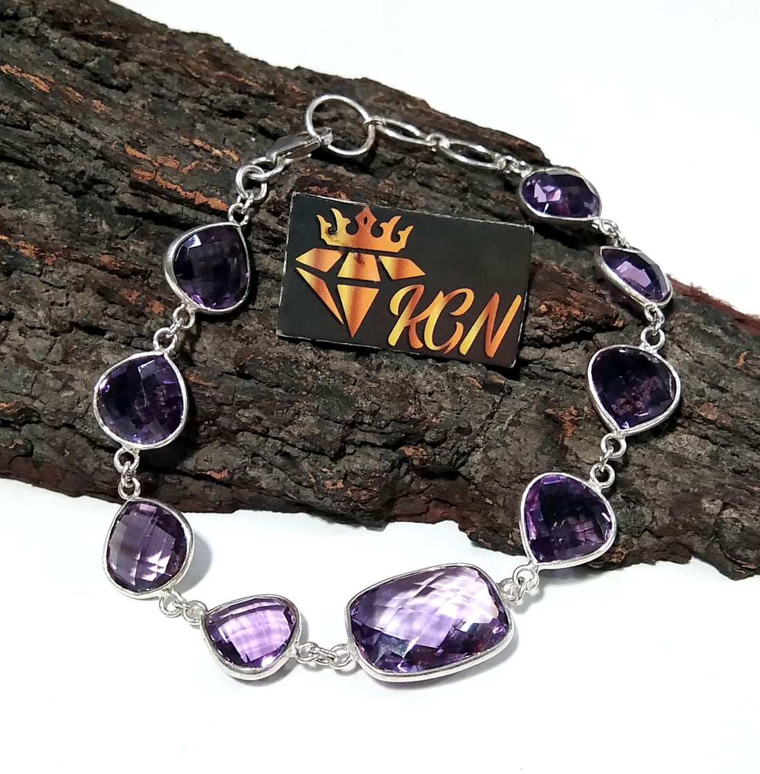 Amethyst Bracelet, Purple Stone Bracelet, 925 Sterling Silver Bracelet, Handmade Bracelet, Amethyst Jewelry, Silver Jewelry, Bezel Bracelet.
