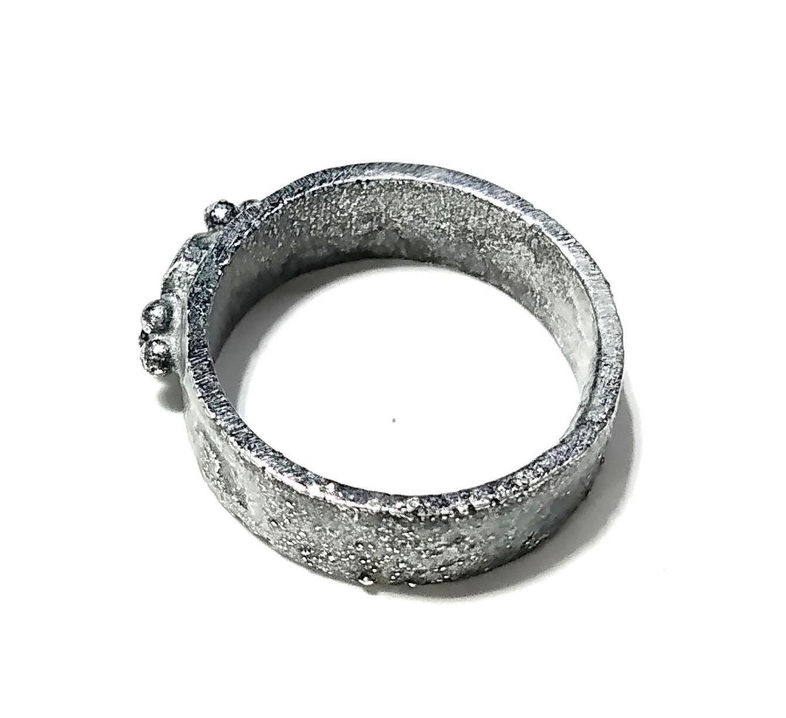 Black Oxidized Silver Ring, Natural Garnet Ring, 925 Starling Silver Ring, Nice Design Good Making Gift Ring, Handmade Ring, For Men & Women