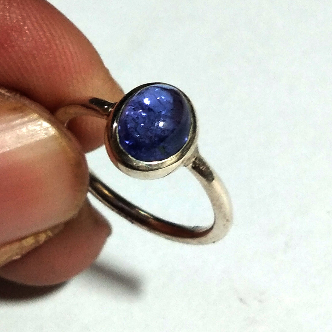 Natural Tanzanite Gemstone Ring, 925 Solid Starling Silver Ring, Top Quality Tanzanite Ring, Oval Shape Stone Size 8x7 mm Gift Birthday Ring