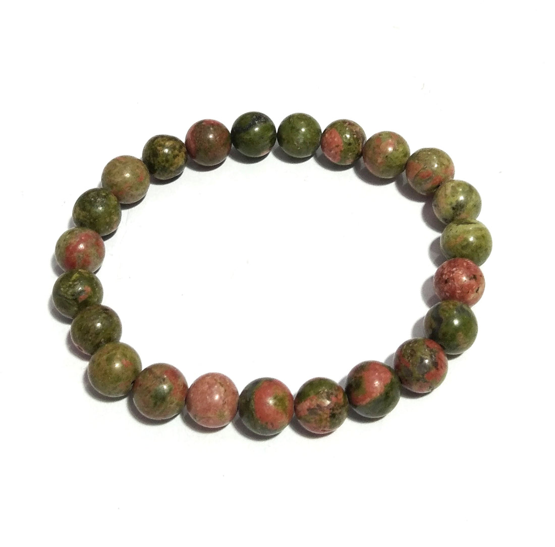 Unakite Bracelet Beads Stone, Natural Unakite Stone Bracelet, Healing Handmade for Men & Women Bracelet, Size 8x8mm Gift Easter day Bracelet