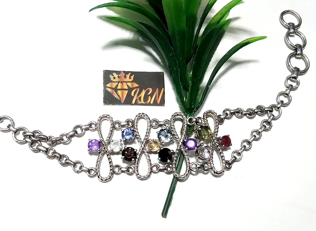 Bracelets ! All Natural Multi Gemstone Bracelet, 925 Sterling Silver Jewelry, Handmade Bracelet, Gemstone Jewelry For Girls & Women.