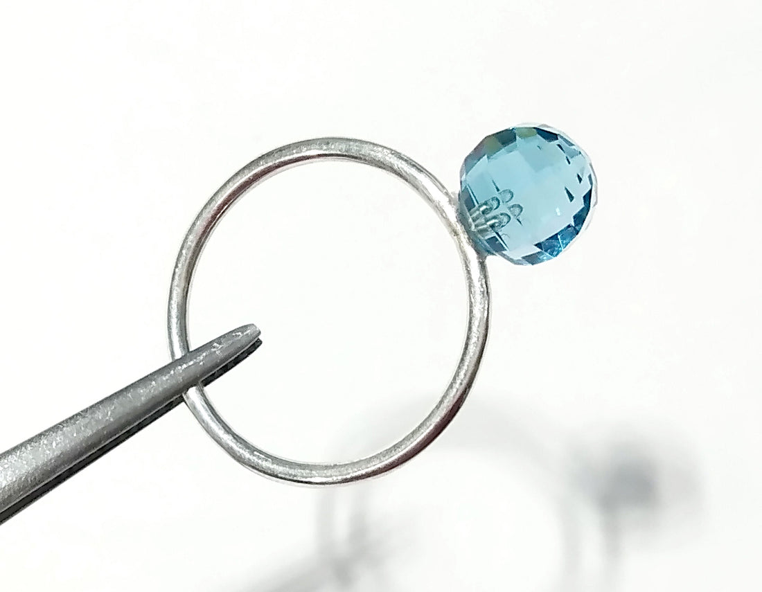 Natural Blue Topaz Faceted Ring, Gemstone Drop Shape Ring, 925 Solid Sterling Silver Jewelry, Handmade Ring, For Girls & Women Rings