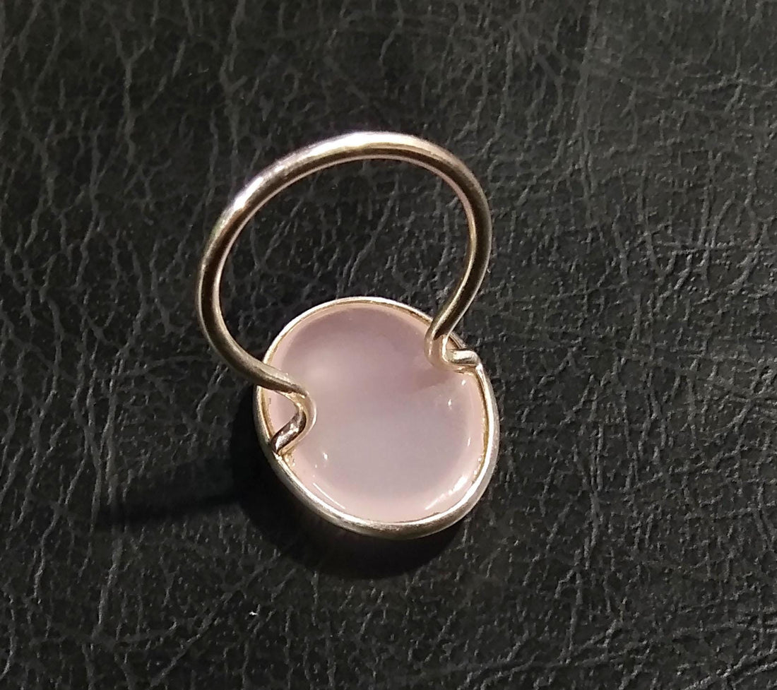 Rose Quartz  Gemstone Ring, 925 Sterling Silver Ring, Natural Rose Quartz Stone Size 21x16mm Handmade Statement Gift Birthday Ring