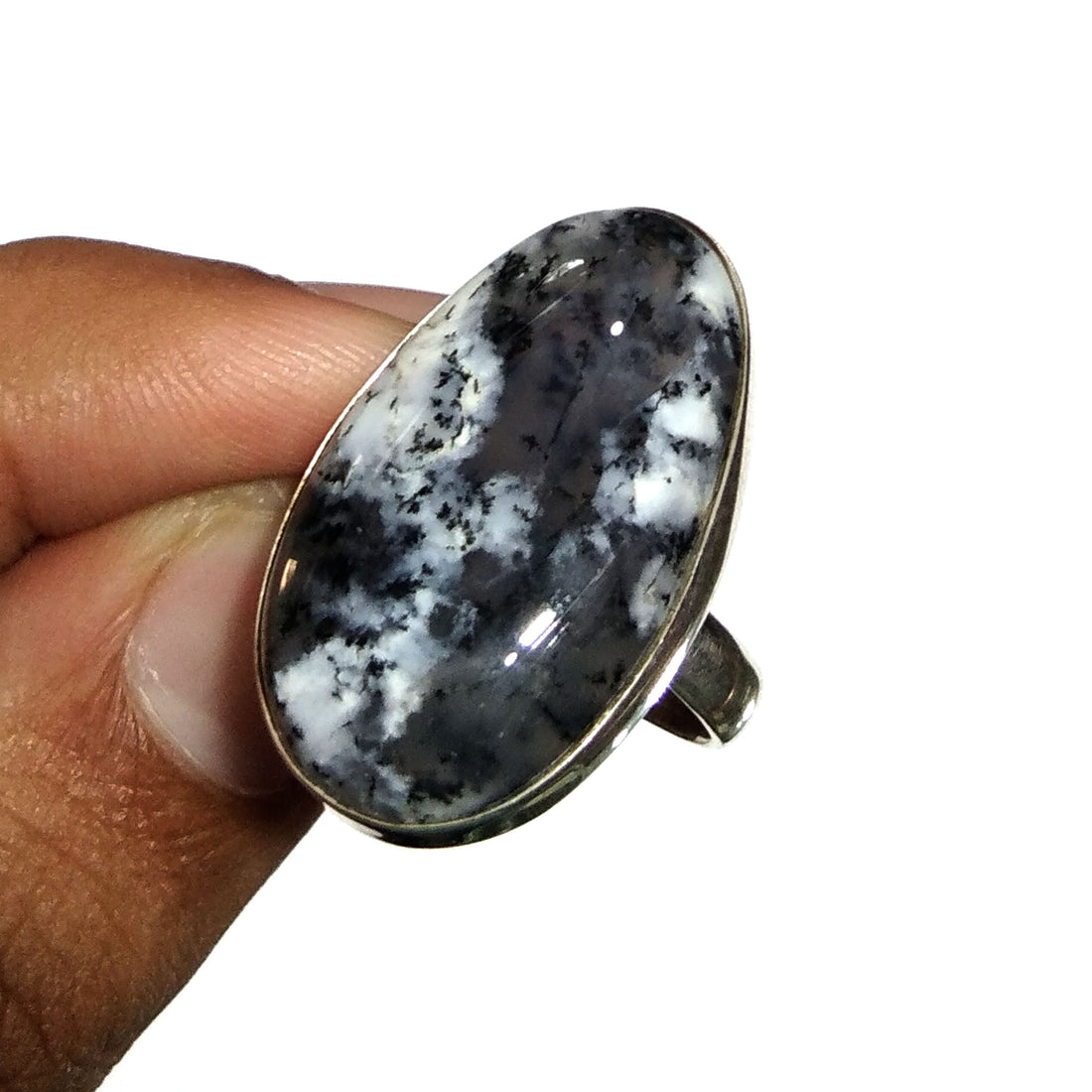 Amazing Natural Dendrite Opal Gemstone Ring, 925 Solid Sterling Silver Ring, Opal Stone Size 30x19 mm Handmade Ring, Gift Ring Jewelry