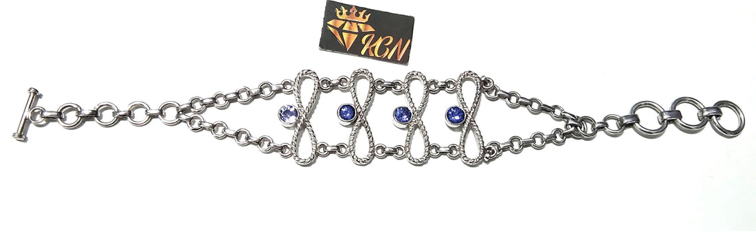 Tanzanite Bracelet, Natural Gemstone Bracelet, 925 Sterling Silver Jewelry, Handmade Bracelet, Tanzanite Jewelry, For Girls & Women Gift.