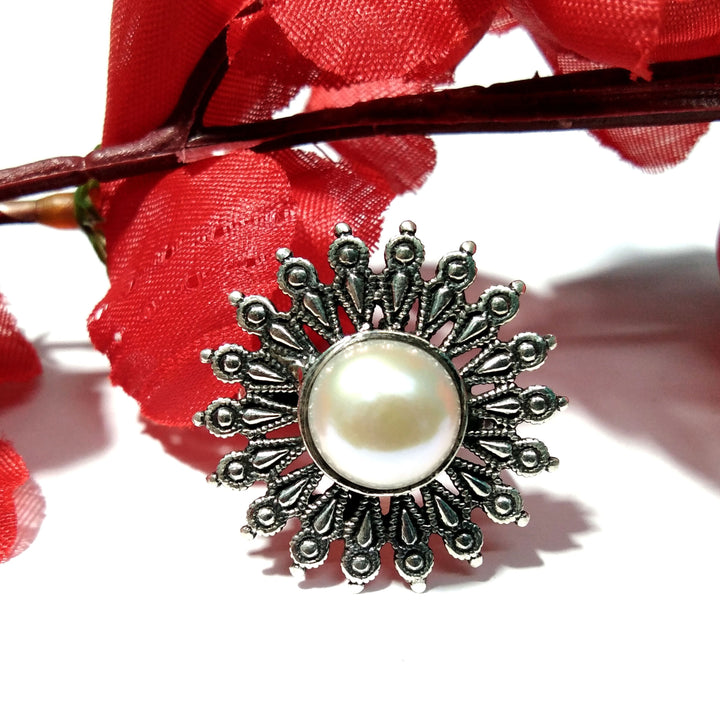 Natural Pearl Gemstone Ring, 925 Sterling Silver Ring, Very Beautiful Pearl Ring, For Girls Women, Freshwater Pearl Ring, Personalized Gifts