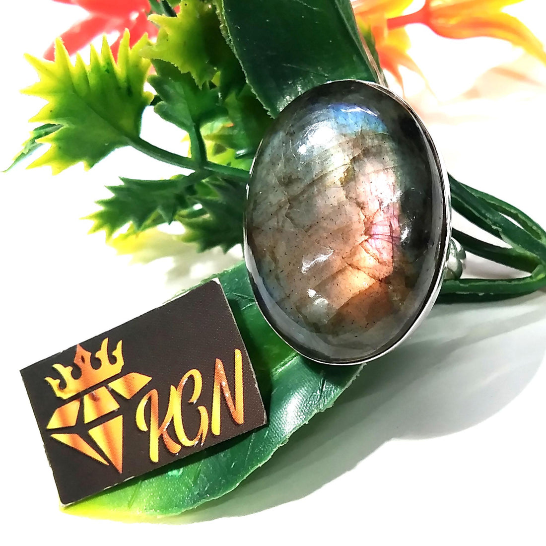 Labradorite Cabochon Ring, Solid 925 Sterling Silver Ring, Purple Fire Labradorite Stone Size 29x21 mm Handmade Gift Ring Jewelry, Gift Ring