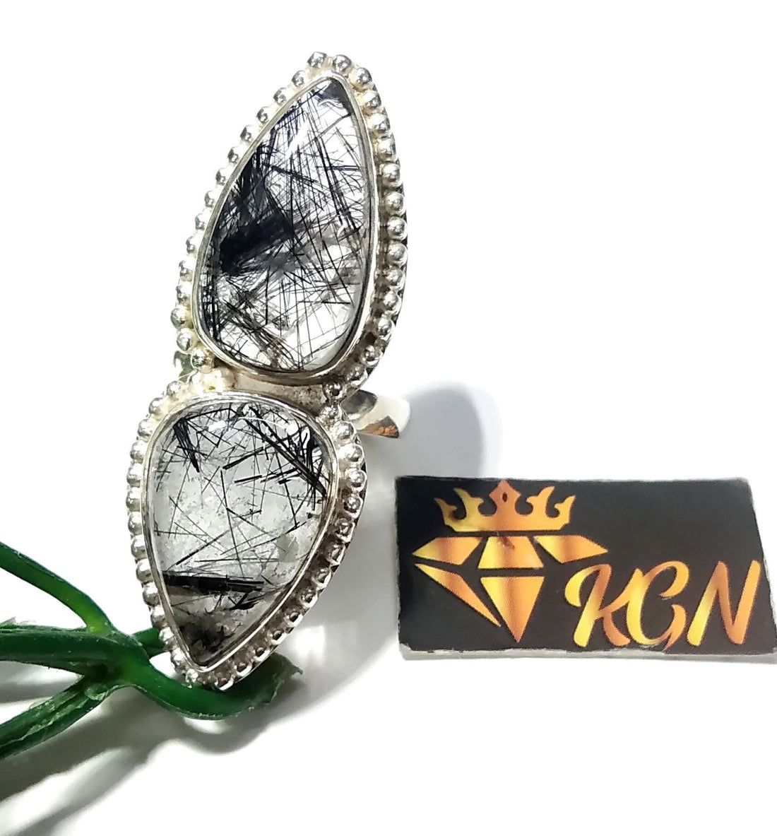 Black Rutile Cabochon Rings, 925 Starling Silver Jewelry, Natural Gemstone Black Rutile Ring, Beautiful Stylish Ring, For Girls/Women Ring