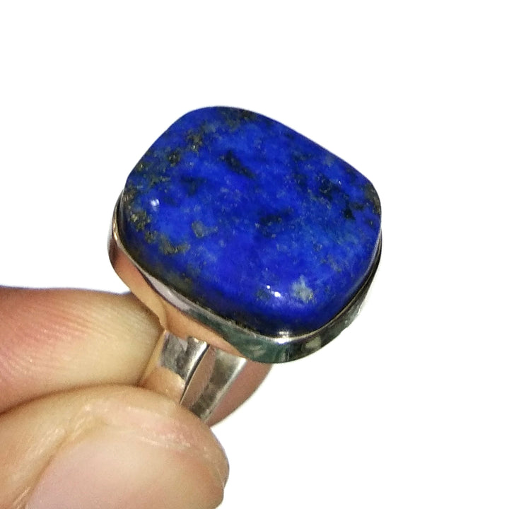 Beautiful Natural Lapis Lazuli Gemstone Ring, 925 Solid Sterling Silver Ring, Lapis Lazuli Stone Size 19x17 mm Handmade Gift Wedding Ring