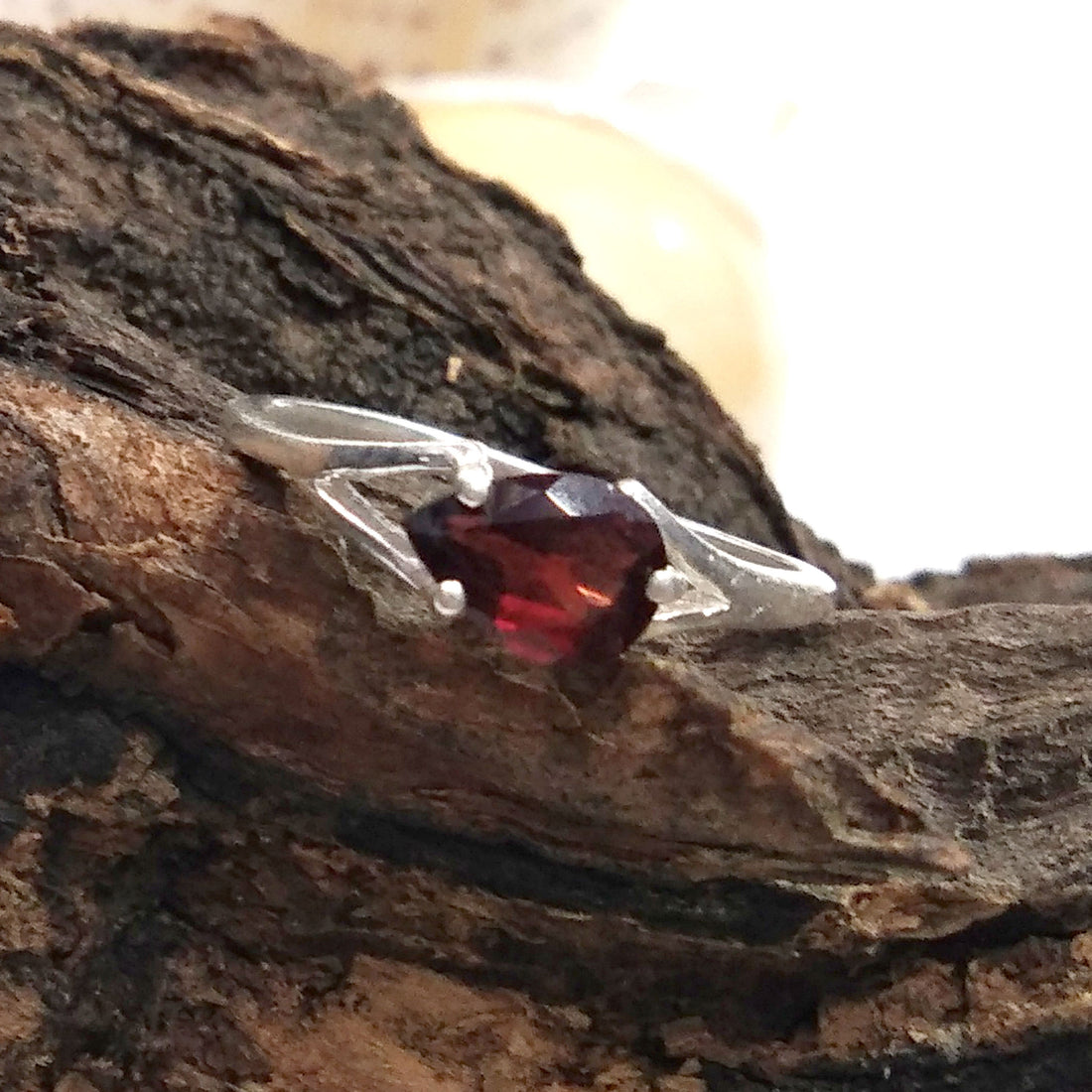 Beautiful Natural Garnet Gemstone Ring, 925 Solid Starling Silver Ring Jewelry Stone Size 7x5mm Good Red Garnet Ring Stone Gift Promise Ring