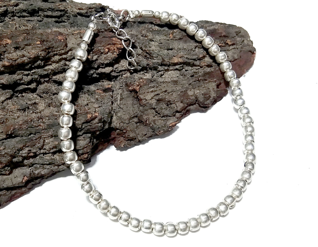 Solid 925 Sterling Silver Bracelet, 3mm Solid Sterling Silver Bracelet, Gift For Men/Women, Handmade Making Silver Bracelet Jewelry