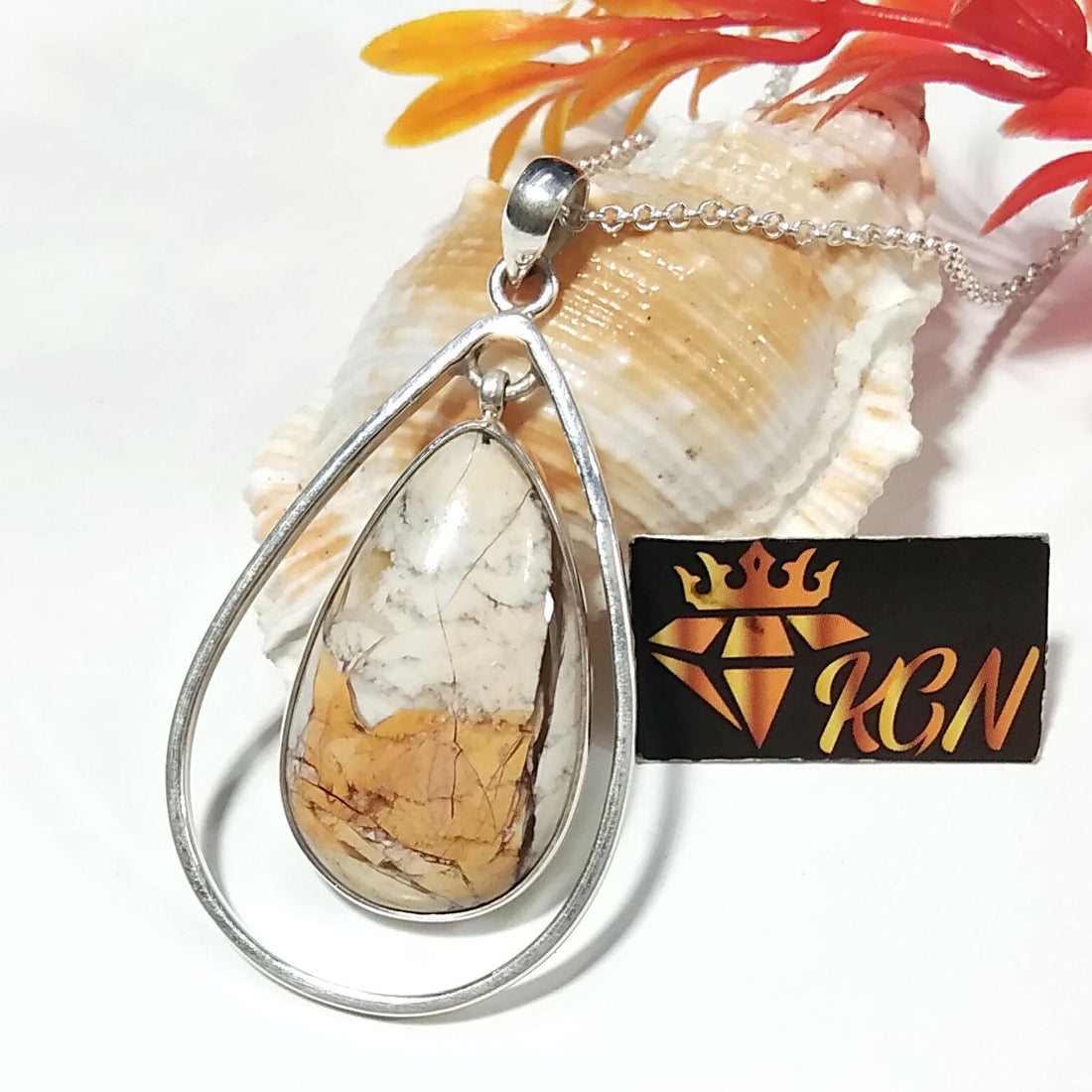 Natural Brecciated Mookaite Gemstone Pendant Chain Necklace, 925 Sterling Silver Pendant, Amazing Color Nice Design Pendant, Gift For Her