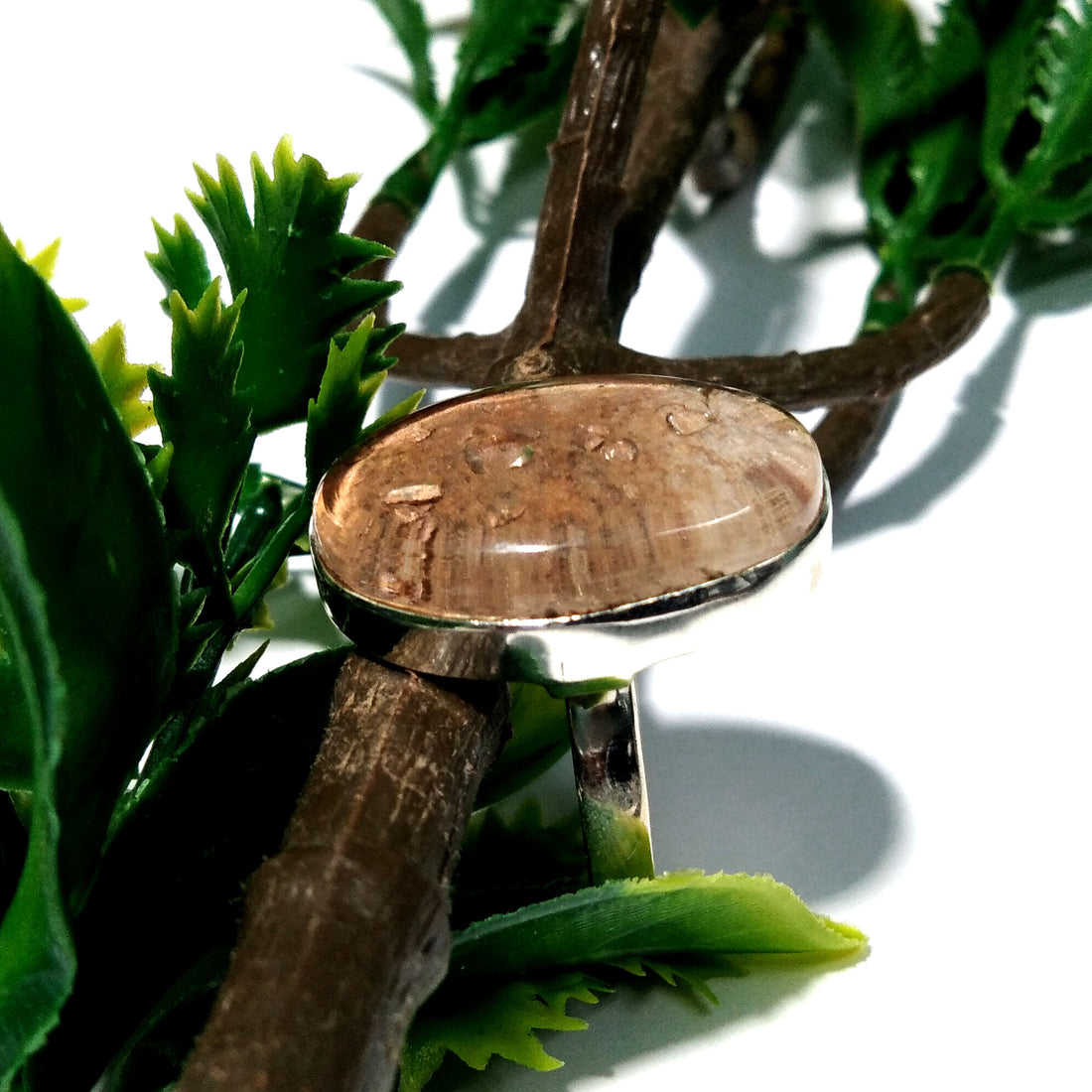 Garden Quartz Ring, Solid 925 Sterling Silver Jewelry, Natural Gemstone Lodolite Ring, Natural Amazing Design Gemstone Ring, Handmade Ring.