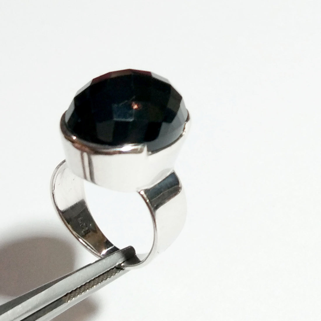 Natural Smoky Quartz Ring, Checker Cut Stone Ring, Solid 925 Starling Silver Ring Jewelry, Oval Shape Stone Size 21x15 mm Birthstone Ring