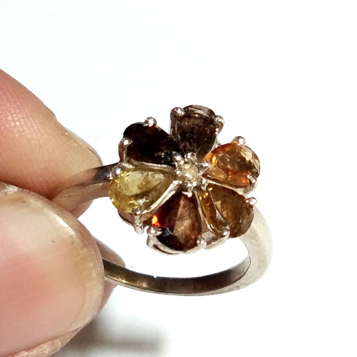 Natural Multi Tourmaline Ring, Faceted Gemstone Ring, 925 Solid Starling Silver Ring, Jewelry Pear Shape Tourmaline Stone Ring, Gift For Her