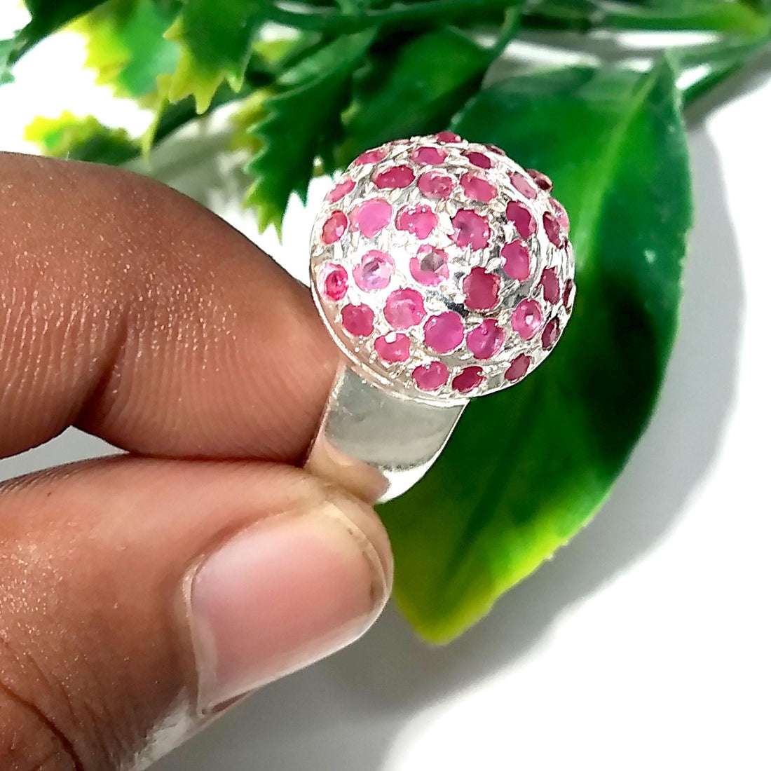 Solid 925 Starling Silver Ring, Natural Gemstone Ruby Faceted Rings, Very Beautiful Stylish Rings, Good Making Nice Rings For Girls & Woman.