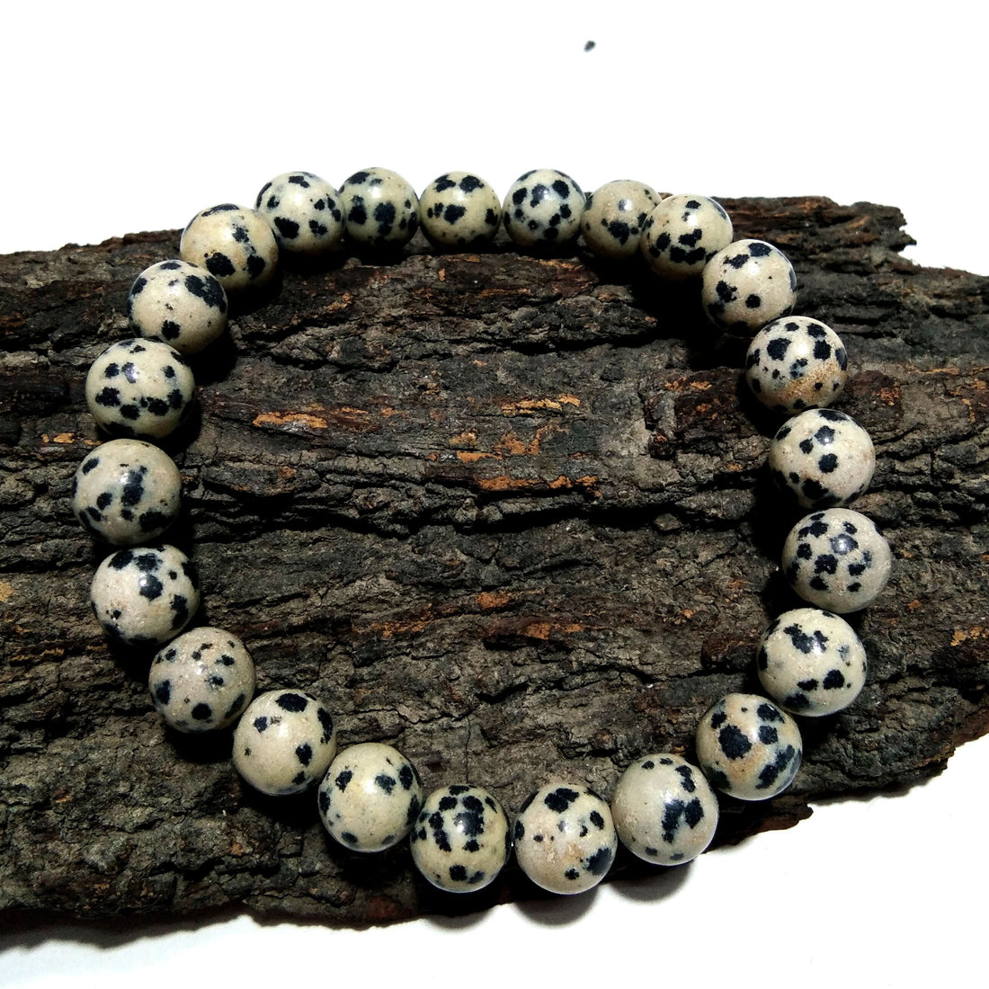 Dalmation Jasper Bracelet Beads Stone, Natural Dalmation Jasper Healing Men & Women Round Bracelet, Size 8x8 mm Gift Easter day Bracelet