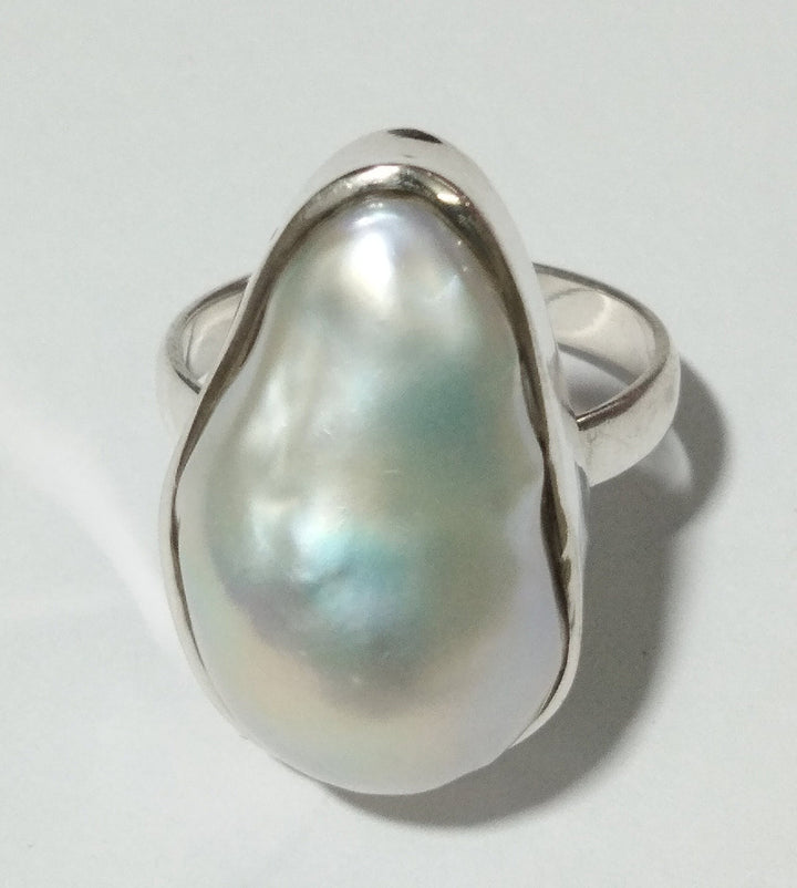 Natural Fresh Water Baroque Pearl Ring's With 925 Sterling Silver.Good Quality Baroque Pearl Ring Girls & Women Ring's.Gift Christmas Ring