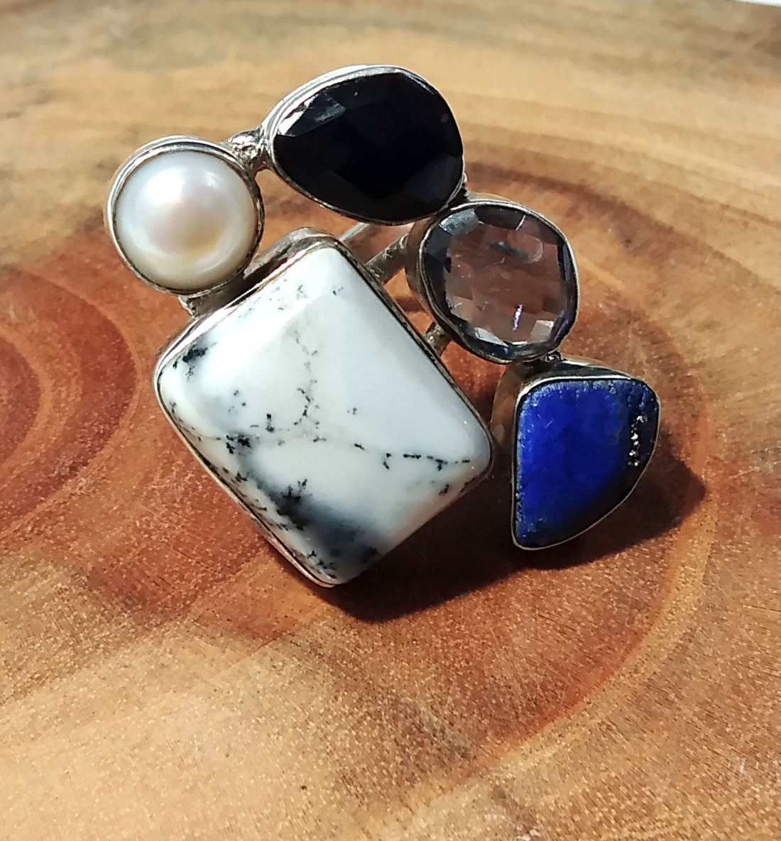 925 Starling Silver Rings, With All Natural Gemstone Rings, Beautiful Nice Multi Stone Ring, Handmade Gemstone Ring, For Girls & Women Ring.