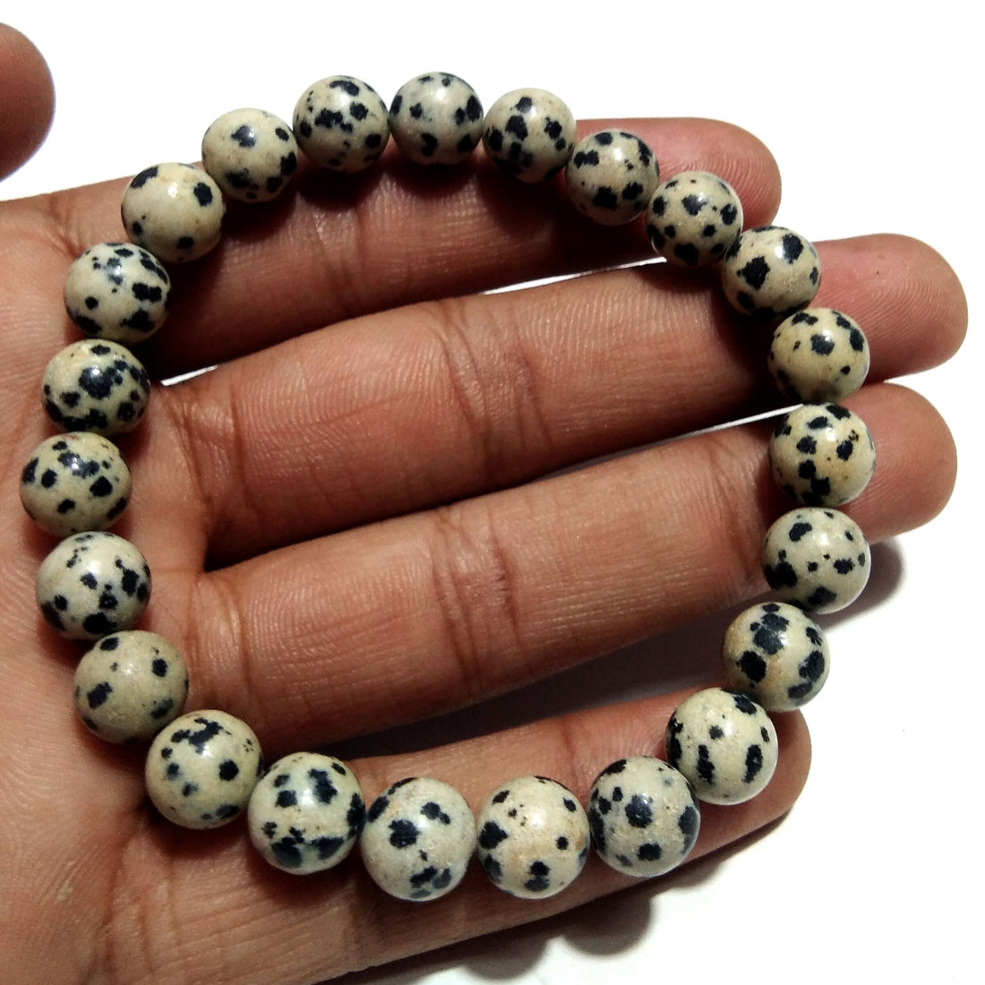 Dalmation Jasper Bracelet Beads Stone, Natural Dalmation Jasper Healing Men & Women Round Bracelet, Size 8x8 mm Gift Easter day Bracelet