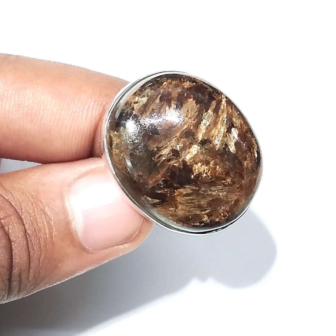 Natural Bronzite Gemstone Ring, 925 Solid Sterling Silver Ring, Bronzite Stone Size 26x21 mm Handmade Ring, Wedding ring, Gift Birthday Ring