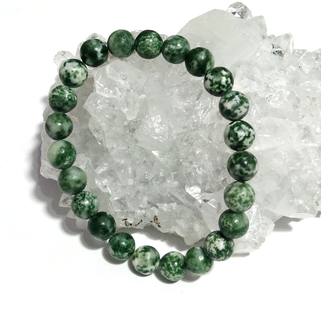 Tree Agate Bracelet Beads Stone, Natural Tree Agate Healing For Men & Women Round Bracelet, Stone Size 8x8 mm Gift Easter day Bracelet