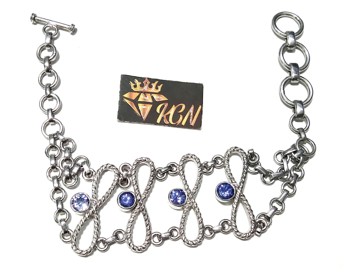 Tanzanite Bracelet, Natural Gemstone Bracelet, 925 Sterling Silver Jewelry, Handmade Bracelet, Tanzanite Jewelry, For Girls & Women Gift.