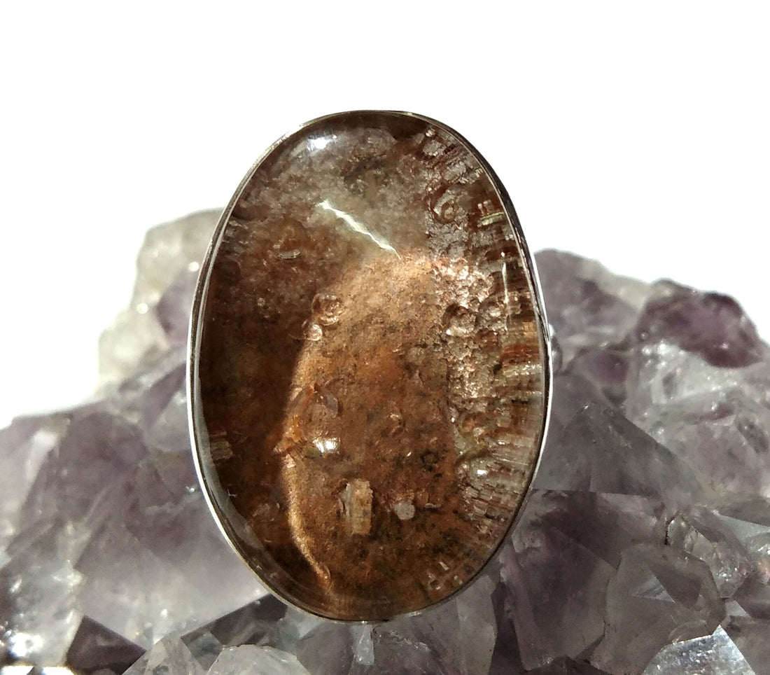 Garden Quartz Ring, Solid 925 Sterling Silver Jewelry, Natural Gemstone Lodolite Ring, Natural Amazing Design Gemstone Ring, Handmade Ring.