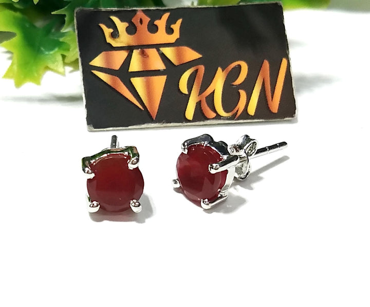 Red Onyx Stud Earrings, 925 Solid Sterling Silver Earring, Natural Red Onyx Stud Earring, High Quality Gemstone Studs Earring, Gift For Her