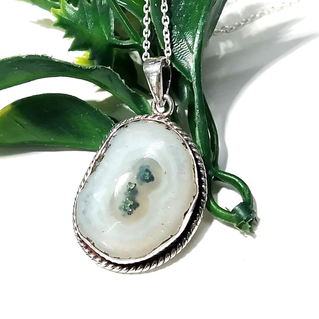 Natural Solar Quartz Gemstone Pendant Chain Necklace, 925 Starling Silver Pendant, Necklace Handmade Jewelry Stone Size 24x18mm Gift Pendant
