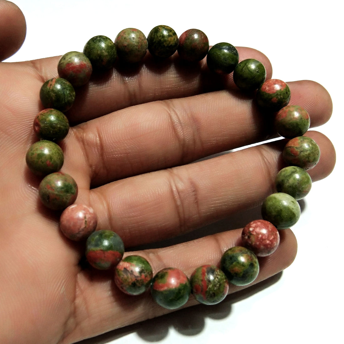 Unakite Bracelet Beads Stone, Natural Unakite Gemstone Bracelet, Healing Crystal Bracelet, Handmade For Men & Women Bracelet, Size 8x8 mm