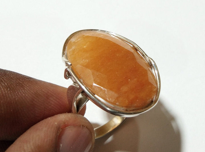 Yellow Jade Ring, 925 Starling Silver Jewelry, Yellow Jade Silver Ring, Handmade Ring, Yellow Jade Ring, For Gift Wedding Men & Women.