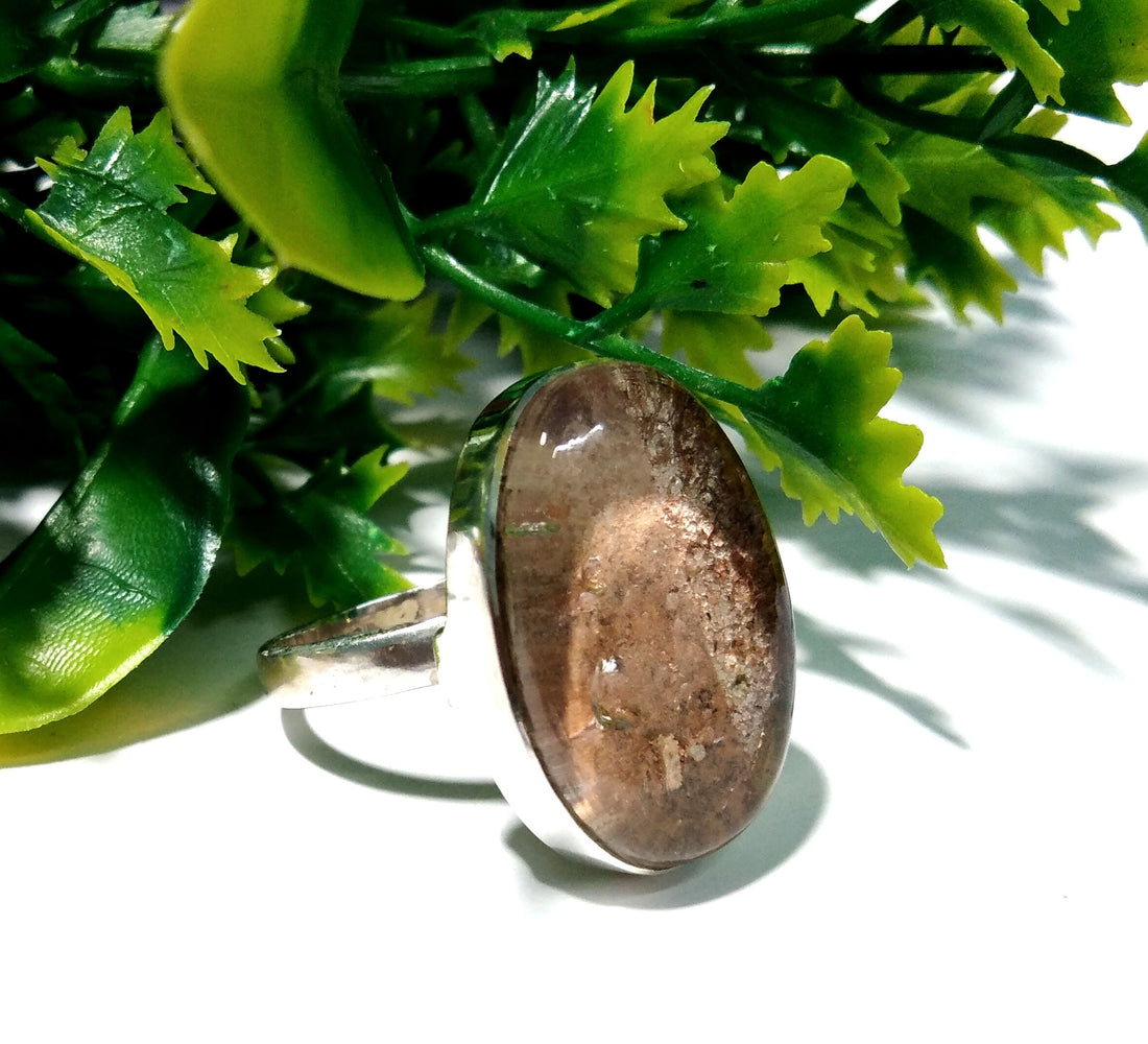Garden Quartz Ring, Solid 925 Sterling Silver Jewelry, Natural Gemstone Lodolite Ring, Natural Amazing Design Gemstone Ring, Handmade Ring.