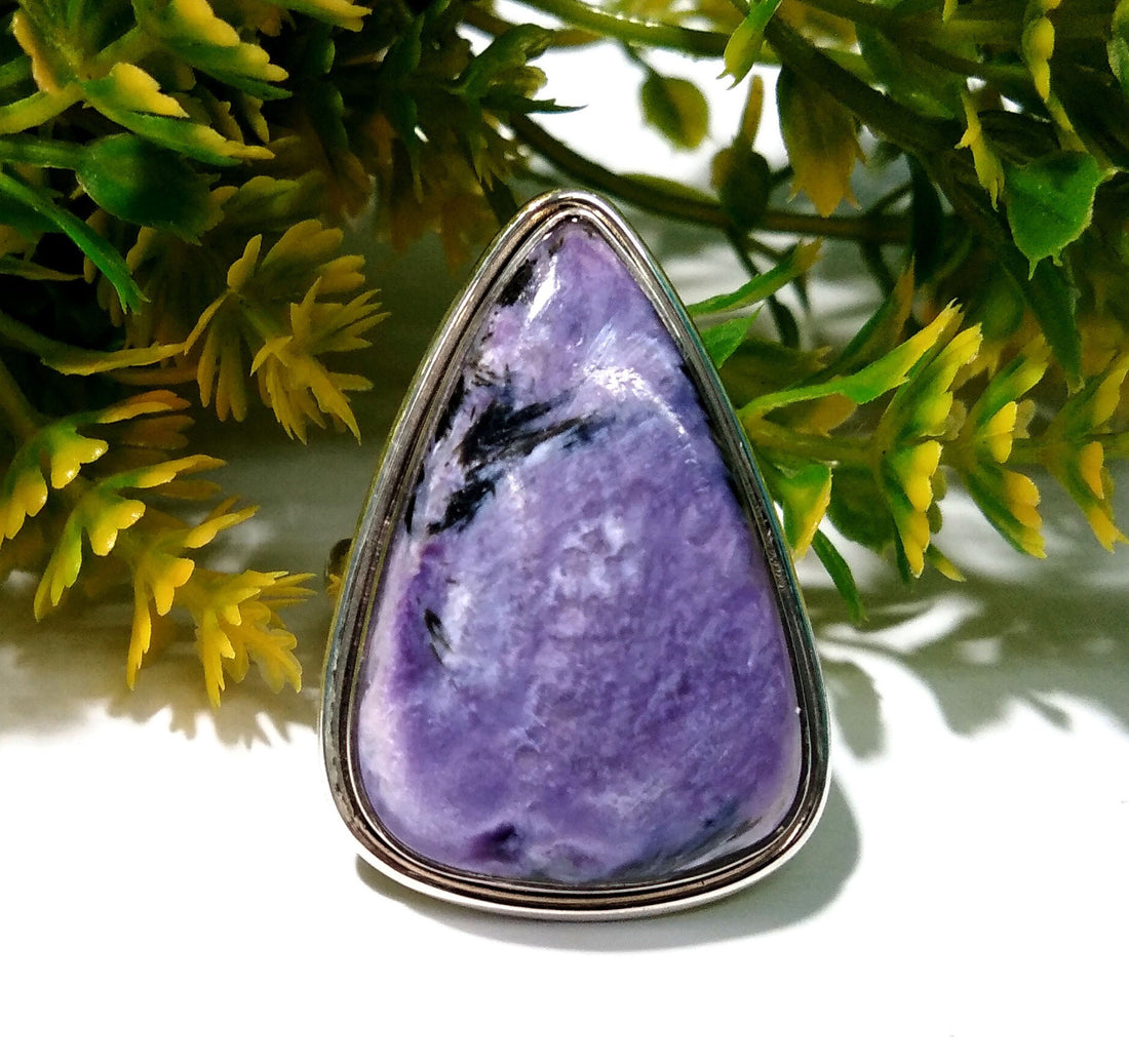 Charoite Gemstone Ring, 925 Starling Silver Ring, Handmade Making Silver Ring, Gemstone Silver Jewelry Gift Item For Wedding Etc.