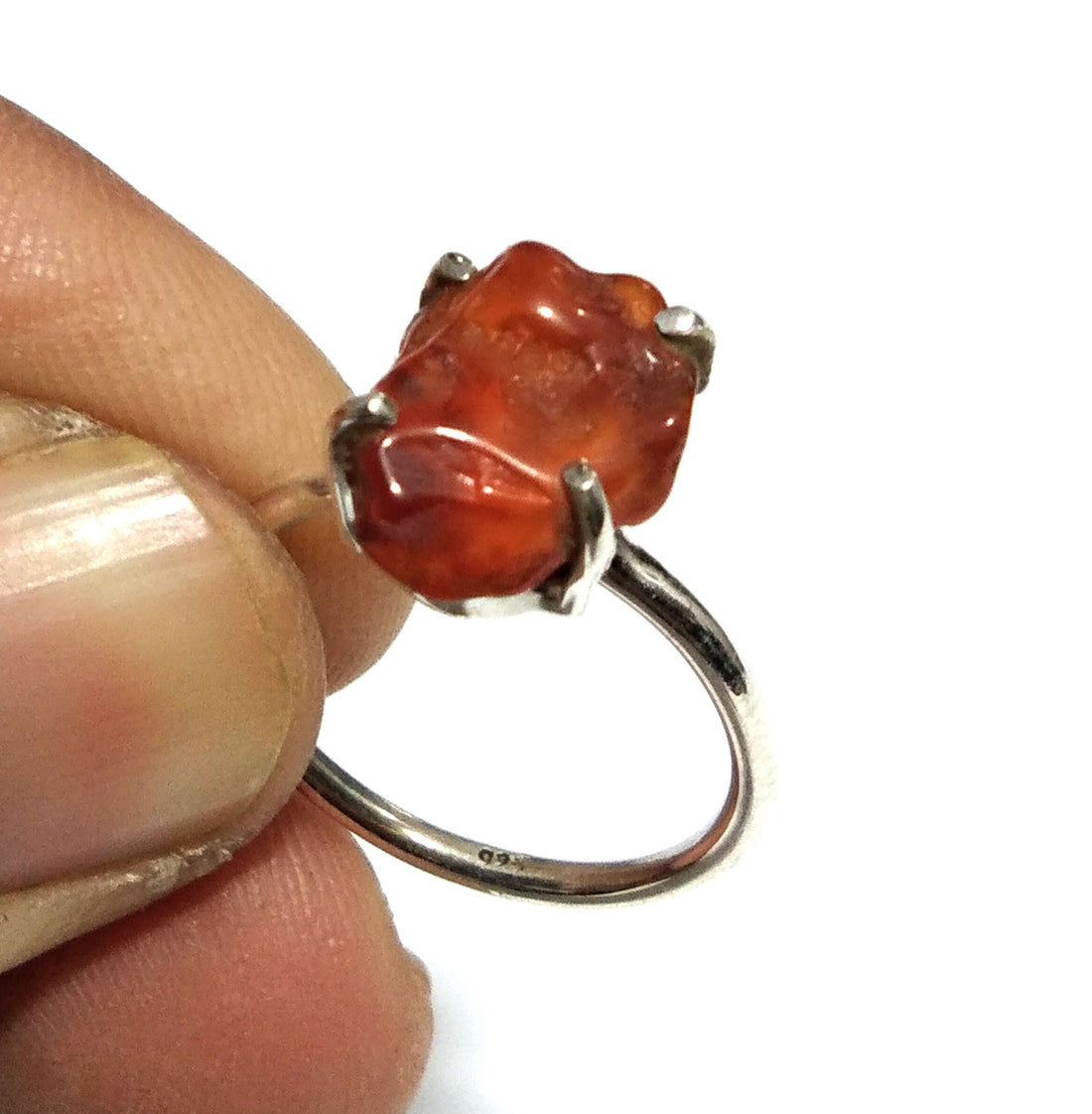 Natural Raw Carnelian Gemstone Ring, 925 Solid Sterling Silver Ring, Carnelian Stone Size 11x9 mm Handmade Ring, Gift Minimalist Ring