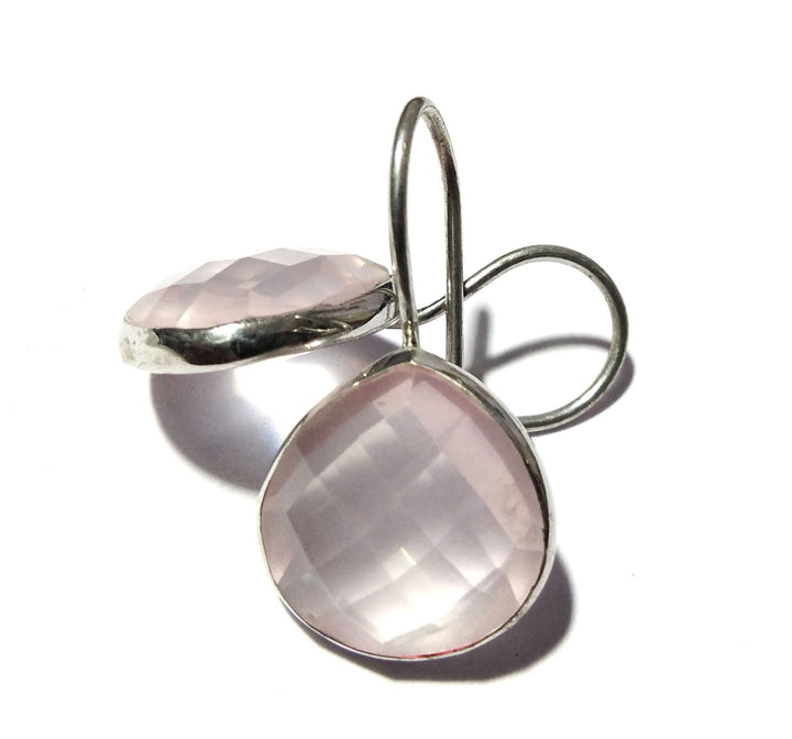 Pink Rose Quartz Earring, 925 Sterling Silver Jewelry, Good Quality Natural Gemstone Earring, Handmade Earring, Gift Item For Girls & Women.