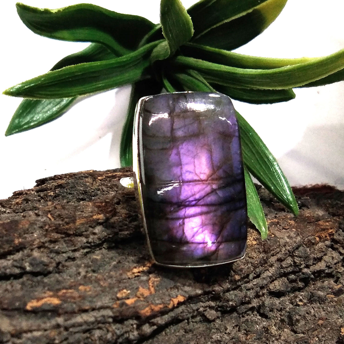 Natural Labradorite Purple Fire Gemstone Ring, Solid 925 Sterling Silver Ring, Labradorite Stone Size 29x18 mm Handmade Gift Ring Jewelry