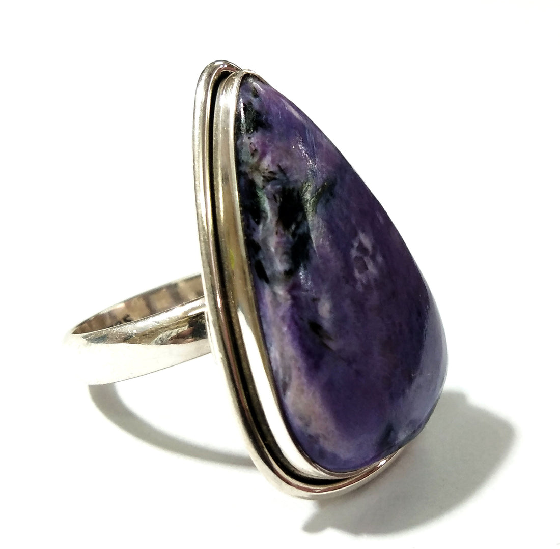 Charoite Gemstone Ring, 925 Starling Silver Ring, Handmade Making Silver Ring, Gemstone Silver Jewelry Gift Item For Wedding Etc.