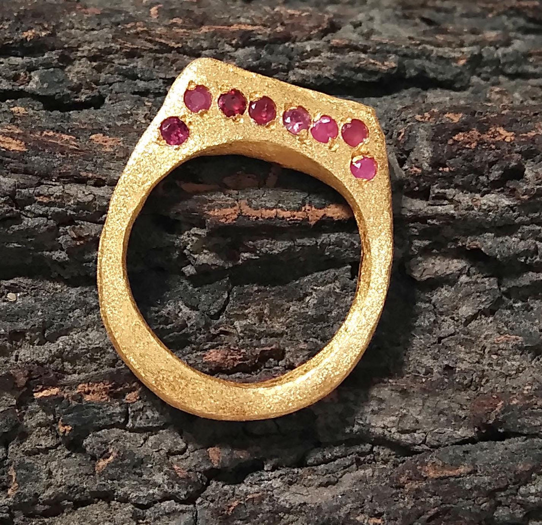 Natural Red Ruby Ring, Solid 925 Sterling Silver Gold Plated Ring, Beautiful Silver Design Red Ruby Ring, Handmade Ring, Gift Birthday Ring
