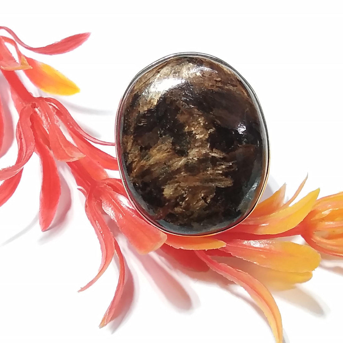 Natural Bronzite Gemstone Ring, 925 Solid Sterling Silver Ring, Bronzite Stone Size 26x21 mm Handmade Ring, Wedding ring, Gift Birthday Ring