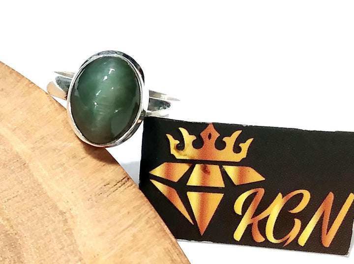Natural Cat's Eye Gemstone Ring, Solid 925 Starling Silver Ring, Amazing Cats Eye Stone Size 11x9 mm Handmade Ring, Gift Birthday Ring
