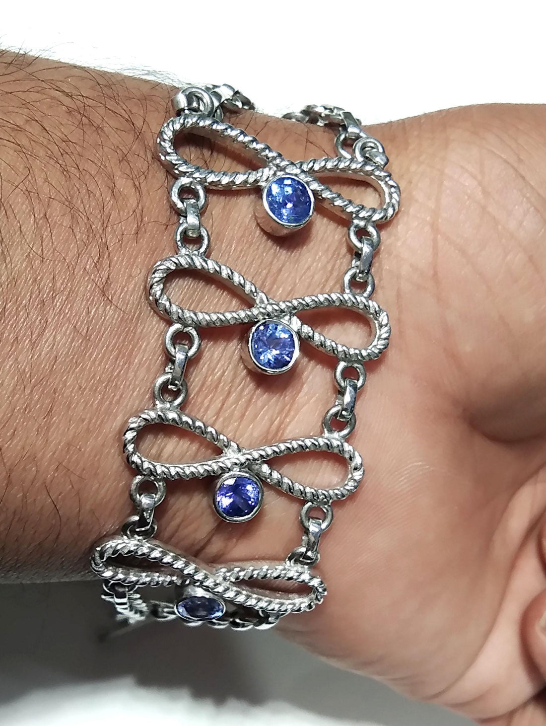 Tanzanite Bracelet, Natural Gemstone Bracelet, 925 Sterling Silver Jewelry, Handmade Bracelet, Tanzanite Jewelry, For Girls & Women Gift.