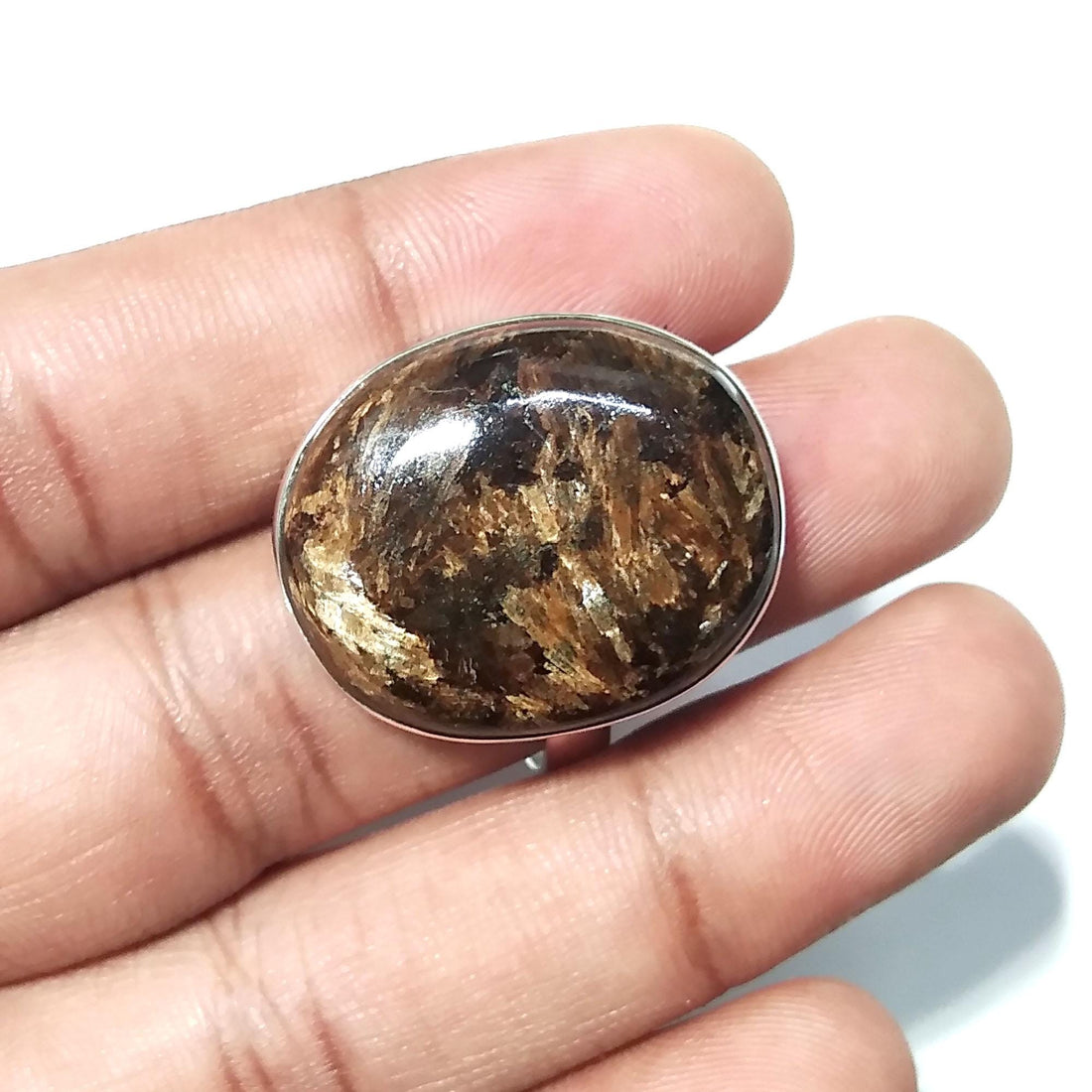 Natural Bronzite Gemstone Ring, 925 Solid Sterling Silver Ring, Bronzite Stone Size 26x21 mm Handmade Ring, Wedding ring, Gift Birthday Ring