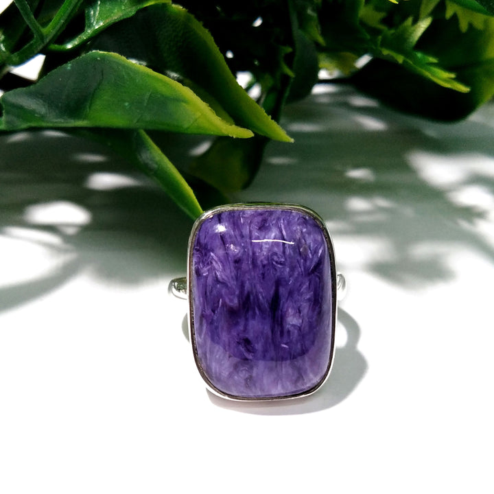 Natural Charoite Stone Rings, Amazing Top Color Purple Charoite Gemstone Ring, 925 Starling Silver Ring, Wedding Ring, Gift Birthday Rings