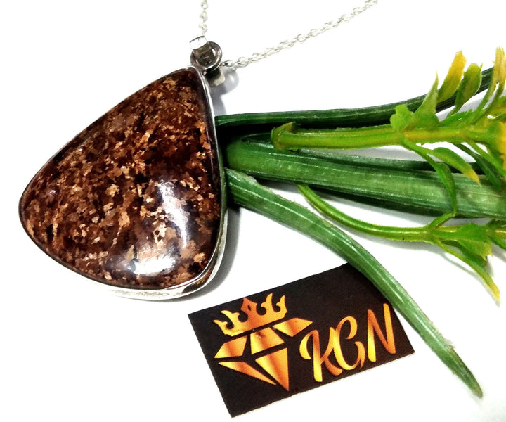 Natural Bronzite Gemstone Pendant, Solid 925 Starling Silver Pendant, AAA+Top Quality Bronzite Stone Pendant, Birthday Gift Pendant Jewelry