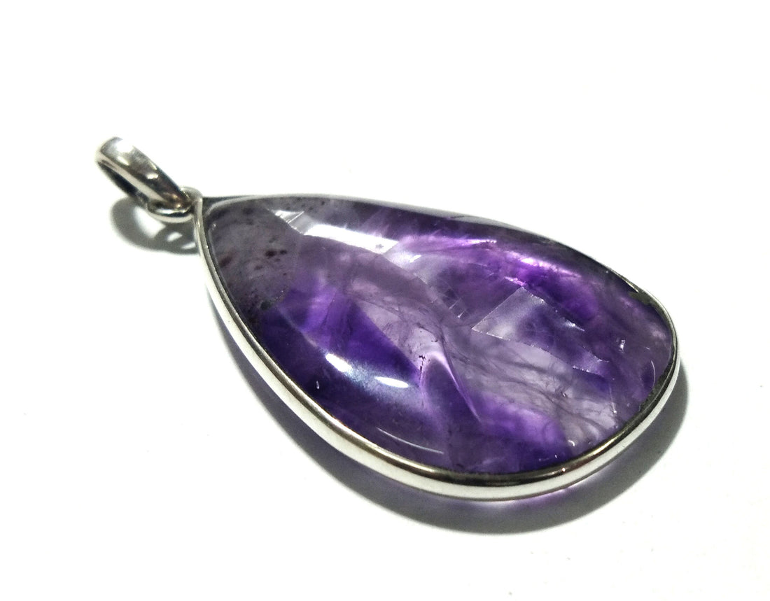 Natural Trapiche Amethyst Druzy Stone Chain Pendant Necklace, 925 Starling Silver Amazing Color Purple Handmade Pendant Gift Wedding Pendant